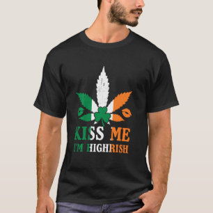 T-shirt Kiss Me I M Highrish Shamrock Funny Irish St Patri