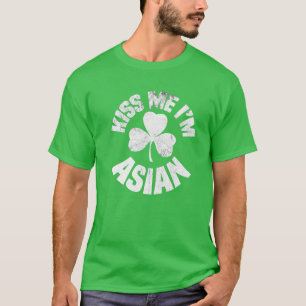 T-shirt Kiss Me Je suis Asiatique Jour de la Saint Patrick