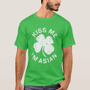 T-shirt Kiss Me Je suis Asiatique Saint Patrick Day