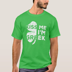 T-shirt Kiss Me Je suis Grec Saint Patrick Day Cadeau
