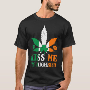 T-shirt Kiss Me Je suis Highrish Shamrock Funny Irish St P