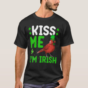T-shirt Kiss Me Je suis Irlandais Cardinal Bird St. Patri