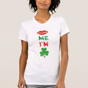 T-shirt Kiss Me Je suis Irlandais Lips Shamrock St. Patric