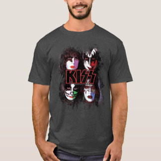 T-shirt KISS the Band All Members Faces brush effect