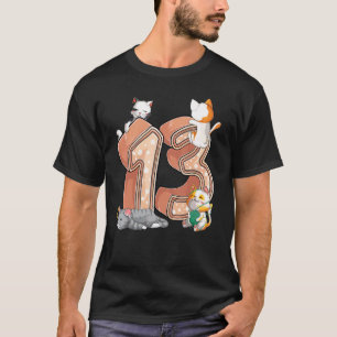 T-shirt Kit de fête d'anniversaire des chats 13 ans Treize