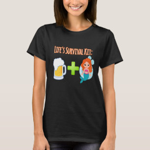 T-shirt Kit de survie Bière plus Mermaids Design