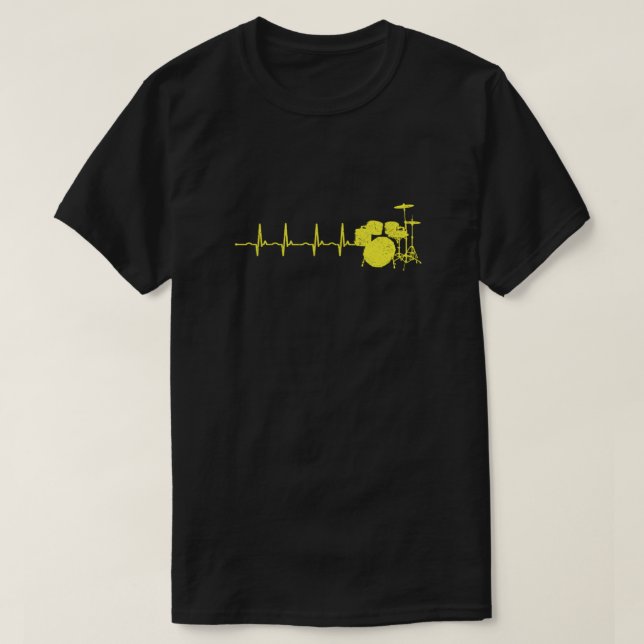 T-shirt Kit Drummer Cadeau Tambour Heartbeat Musician Cade (Design devant)
