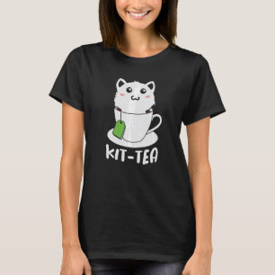 T-shirt Kit rétro Tea Kitten Cat Tea Drinker Tea Pun