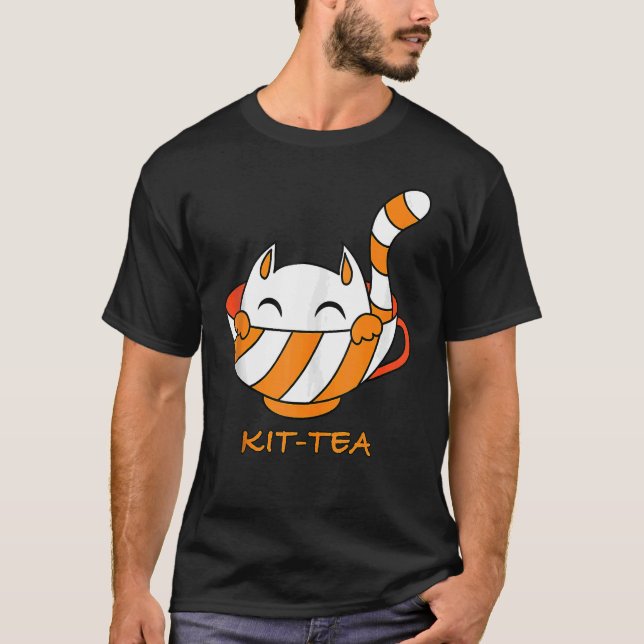 T-shirt Kit Thé Chat Cute Et Chat 1 (Devant)