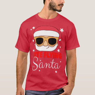 T-shirt Kite Flying Santa Claus Christmas Holiday Kite Fly