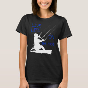T-shirt Kitesurfer Riding Une Vague Vie Vivante Sur Le Bor