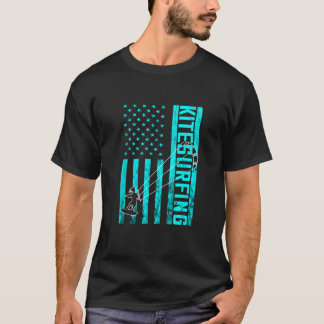 T-shirt Kitesurfing USA Drapeau Kiteboard America Kitesurf