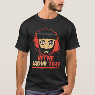 T-shirt Kitne Aadmi Teh Desi Bollywood Sarcastique Hindi