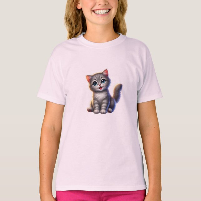 T-shirt Kits Cute Kitten (Devant)