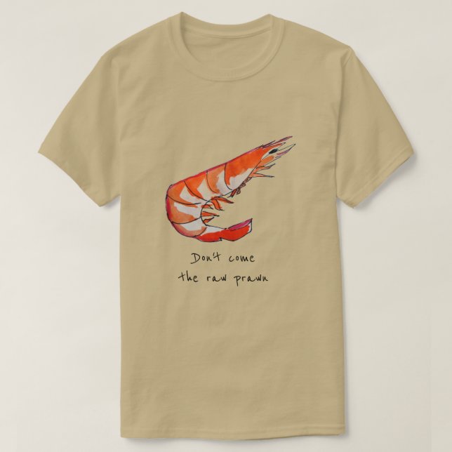 T-shirt Kitsch cru de fruits de mer de crevette de (Design devant)