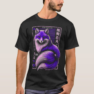 T-shirt kitsune violette