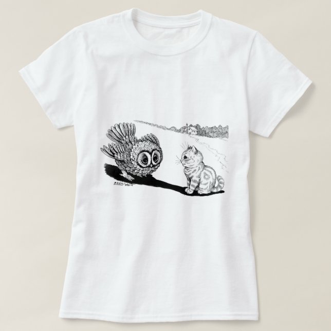 T-shirt Kitten et Owl, Louis Wain (Design devant)