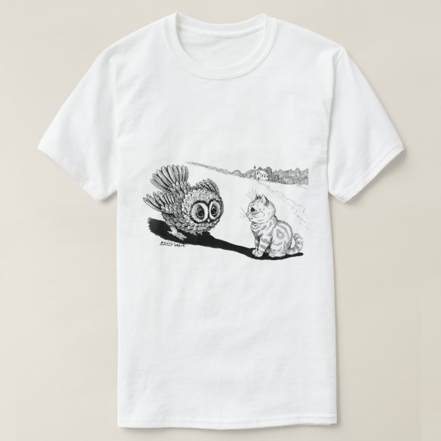 T-shirt Kitten et Owl, Louis Wain (Design devant)
