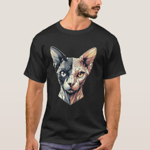 T-shirt Kitten Géométrie Abstraite Demi-Face Polygon Sphyn