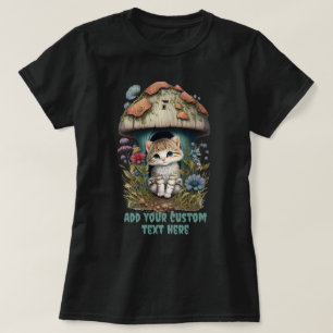T-shirt Kitten Mushroom House Floral, Cat Pet Amateurs