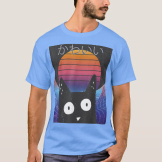 T-shirt Kitten Neko Synthwave Japon 80s Manga Harajuku Ota