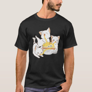 T-shirt Kitten Ramen Kawaii Anime Chat Japonais Ramen Nood