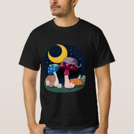 T-shirt Kitts-et-chats dormant sur la grappe de champignon