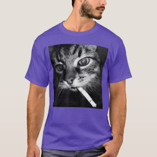 T-shirt Kitty cigarette drôle chat fumeur mème stupide cer