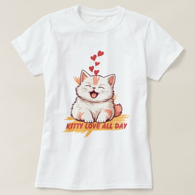 T-shirt Kitty Love Toute La Journée (Design devant)