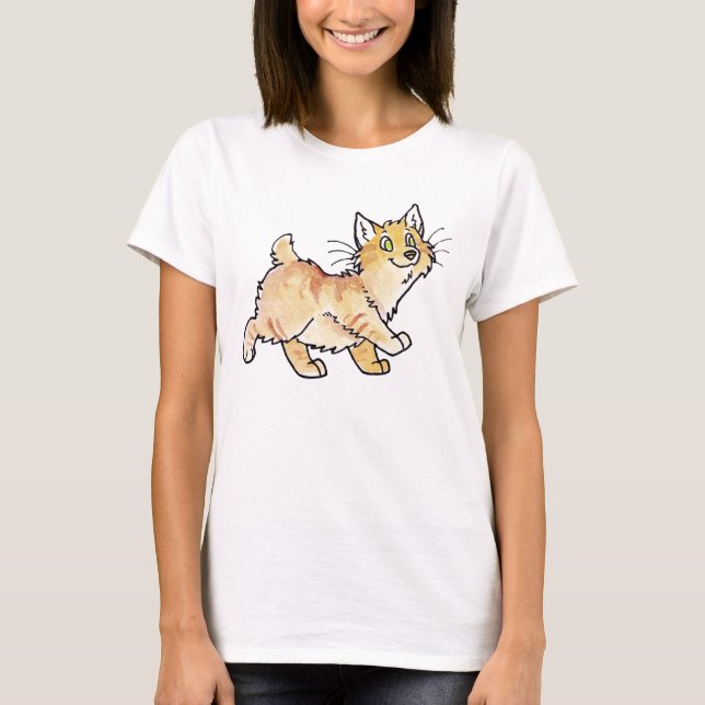 T-shirt Kitty mannois tigré crème (Devant)