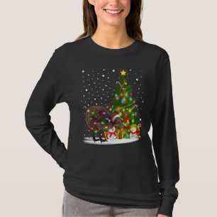 T-shirt Kiwi Bird Xmas Tree Lighting Père Noël Kiwi Bird C