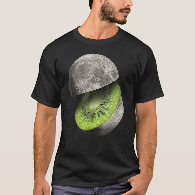 T-shirt Kiwi Fruit Moon Planet Couper Astronomie Space Sci (Devant)