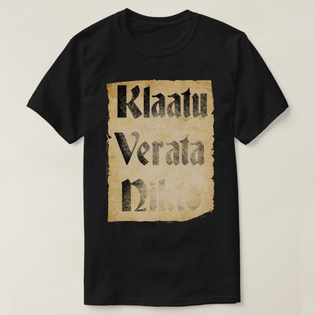 T-shirt Klaatu Verata Necktie (Design devant)