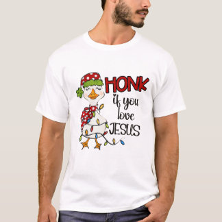 T-shirt Klaxonnez si vous aimez Jésus T shirt de Noël drôl