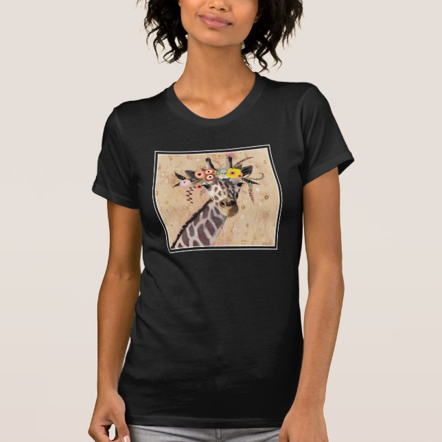 T-shirt Klimt Giraffe | Couronne De Fleurs (Devant)