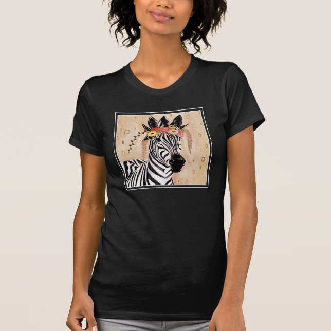 T-shirt Klimt Zebra | Couronne De Fleurs (Devant)