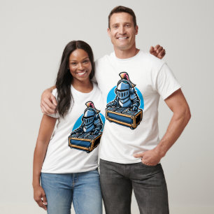 T-shirt Knight Turntablist - DJ Medieval DJ Design