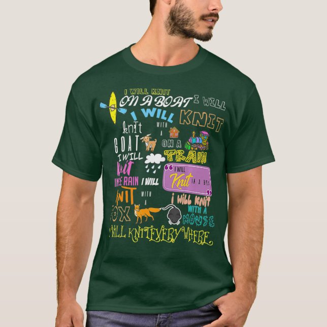 T-shirt Knit Crochet Tricot Crochet Cool cadeau de laine (Devant)