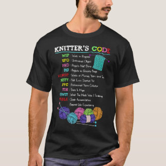 T-shirt Knitter'S Code Knitting Crocheting Sewer Sewing Ya