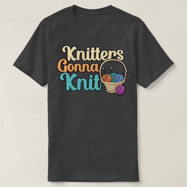 T-shirt Knitters va tricoter 1 (Design devant)