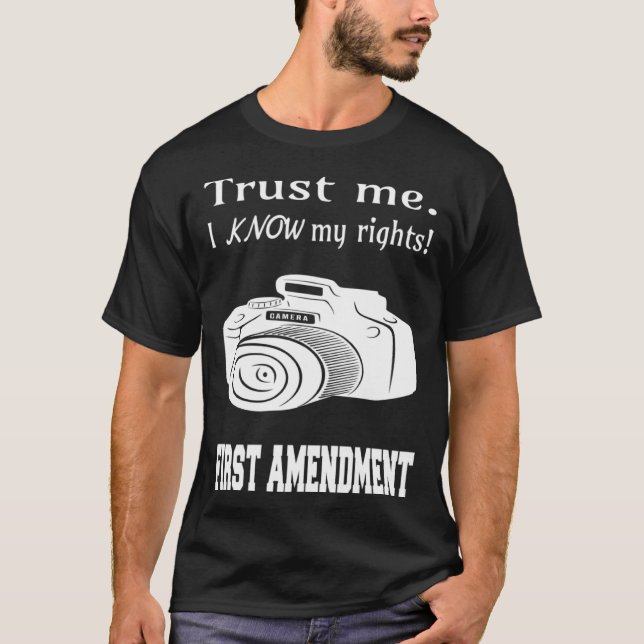 T-shirt Know your rights First Amendment Camera (Devant)