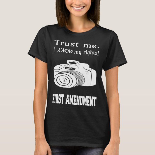 T-shirt Know your rights First Amendment Camera (Devant)