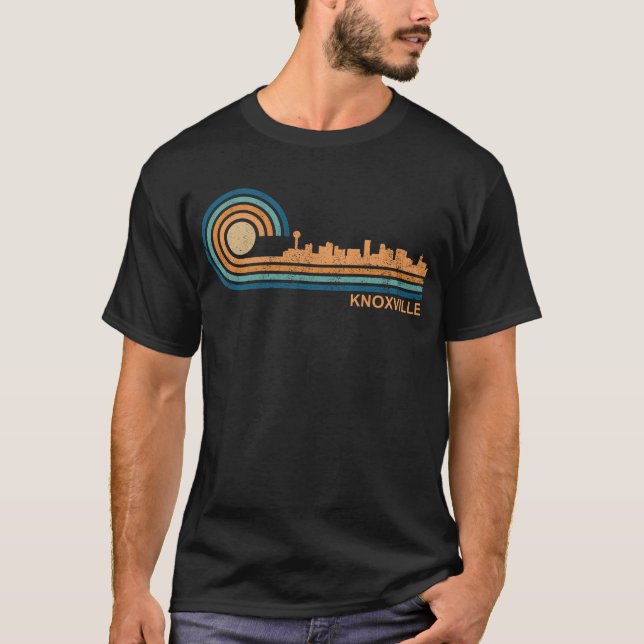 T-shirt Knoxville Skyline Retro Tennessee Fan Skyline (Devant)