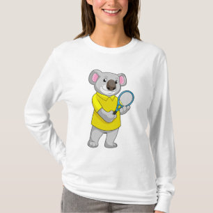 T-shirt Koala à Tennis avec raquette de tennis