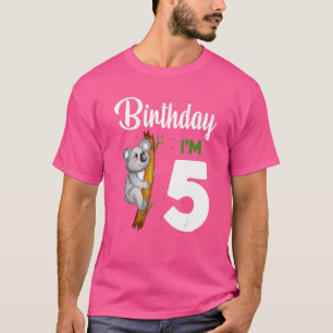 T-shirt Koala Anniversaire 5e Fille 5 ans Koalas Enfants B