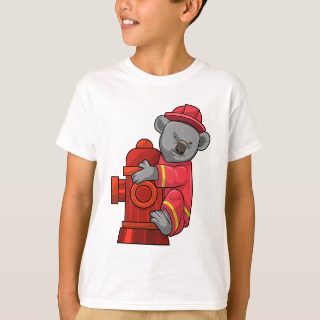 T-shirt Koala as Firefighter with Fire hydrant (Devant)