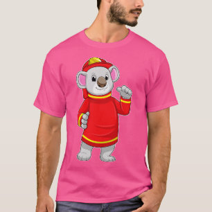 T-shirt Koala as Firefighter with Helmet