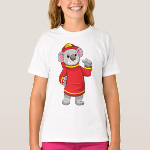 T-shirt Koala as Firefighter with Helmet