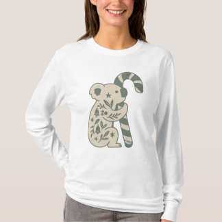 T-shirt Koala de Noël avec Canne à Sucre
