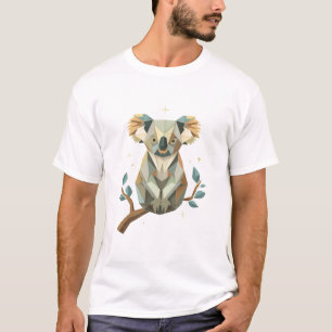T-shirt Koala d'origami géométrique sur une branche d'euca